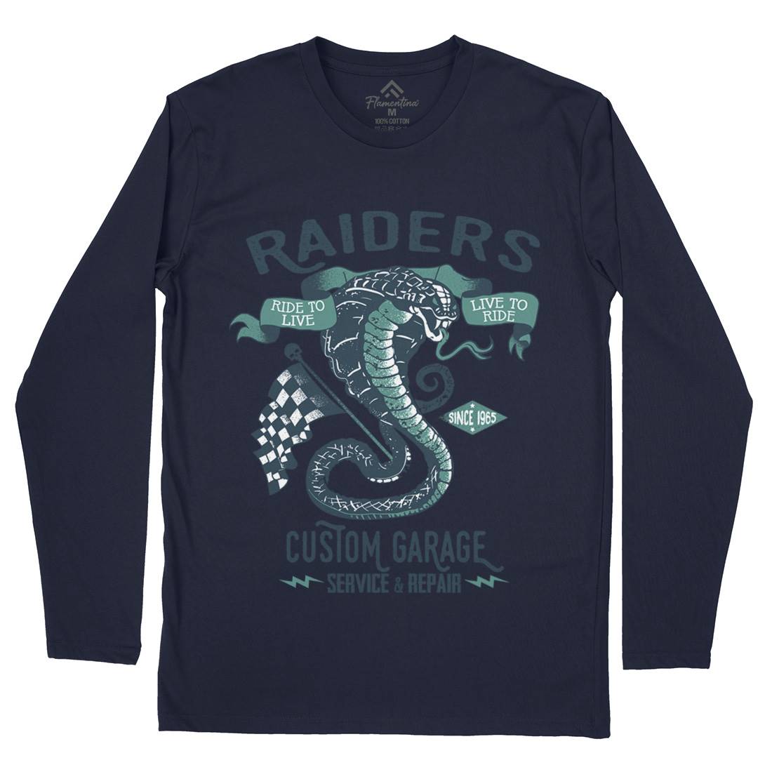 Raiders Mens Long Sleeve T-Shirt Motorcycles A985