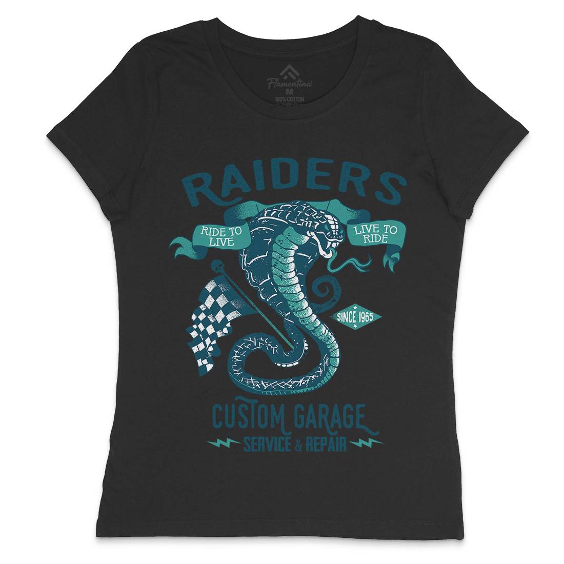 Raiders Womens Crew Neck T-Shirt Motorcycles A985