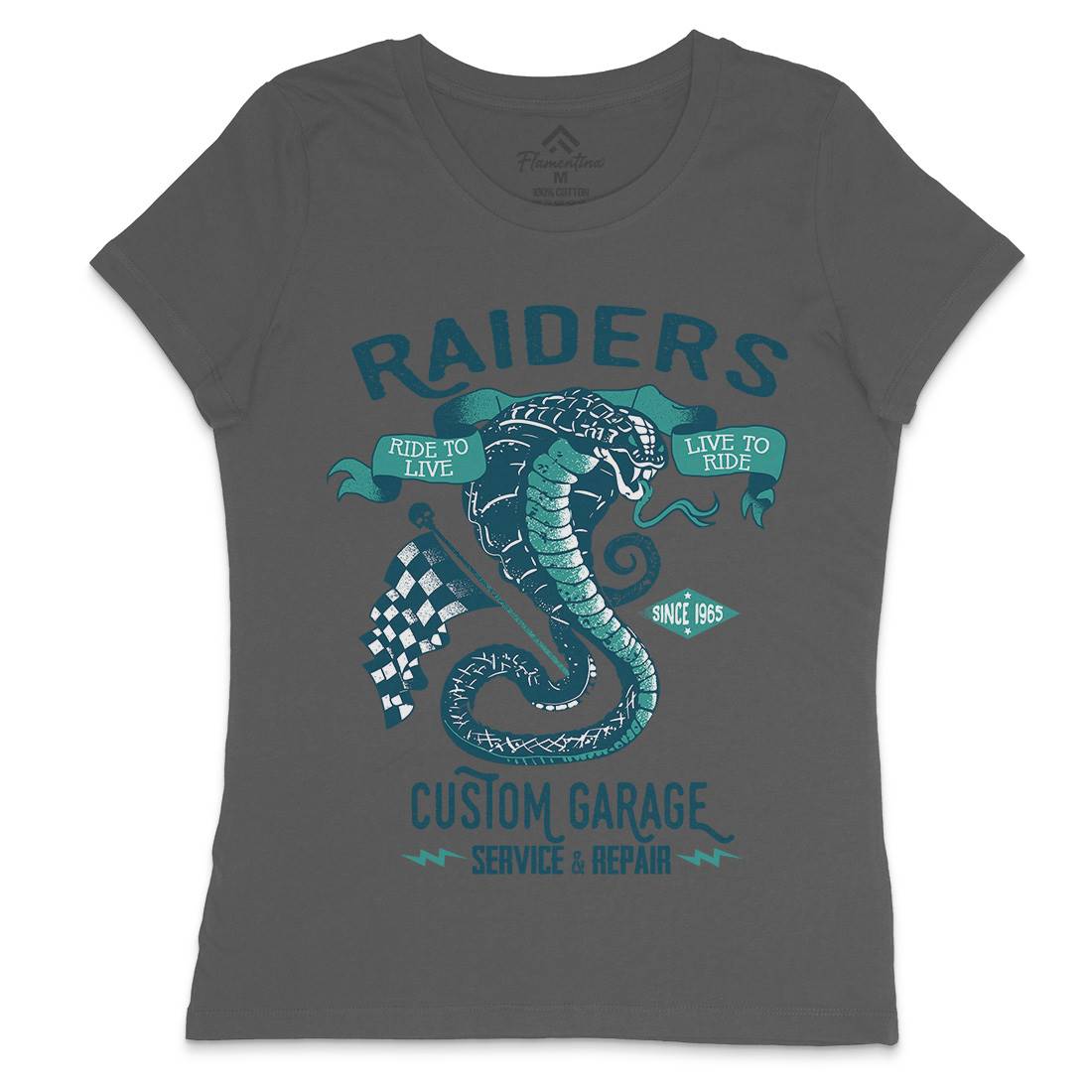 Raiders Womens Crew Neck T-Shirt Motorcycles A985