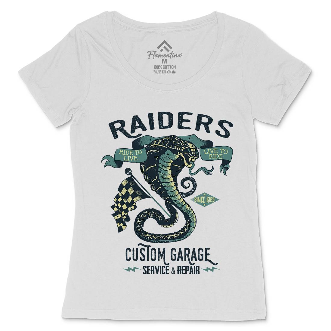 Raiders Womens Scoop Neck T-Shirt Motorcycles A985
