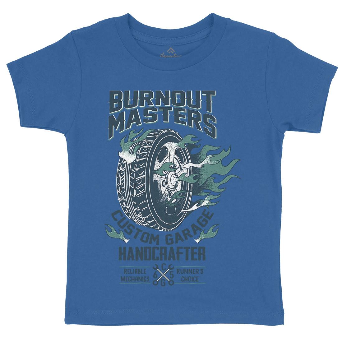 Burnout Masters Kids Organic Crew Neck T-Shirt Motorcycles A986