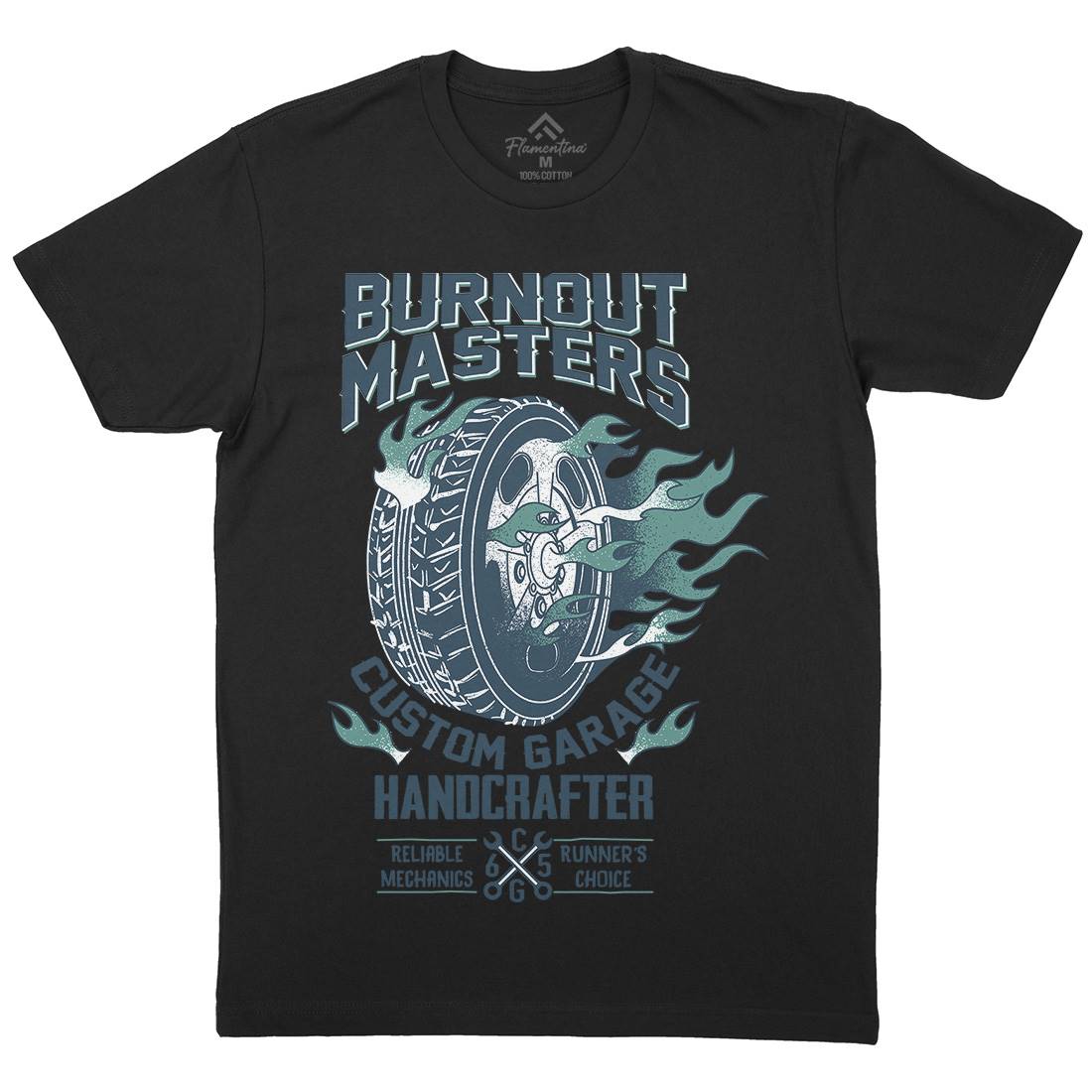 Burnout Masters Mens Organic Crew Neck T-Shirt Motorcycles A986