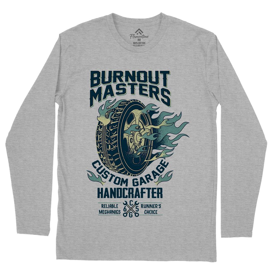 Burnout Masters Mens Long Sleeve T-Shirt Motorcycles A986