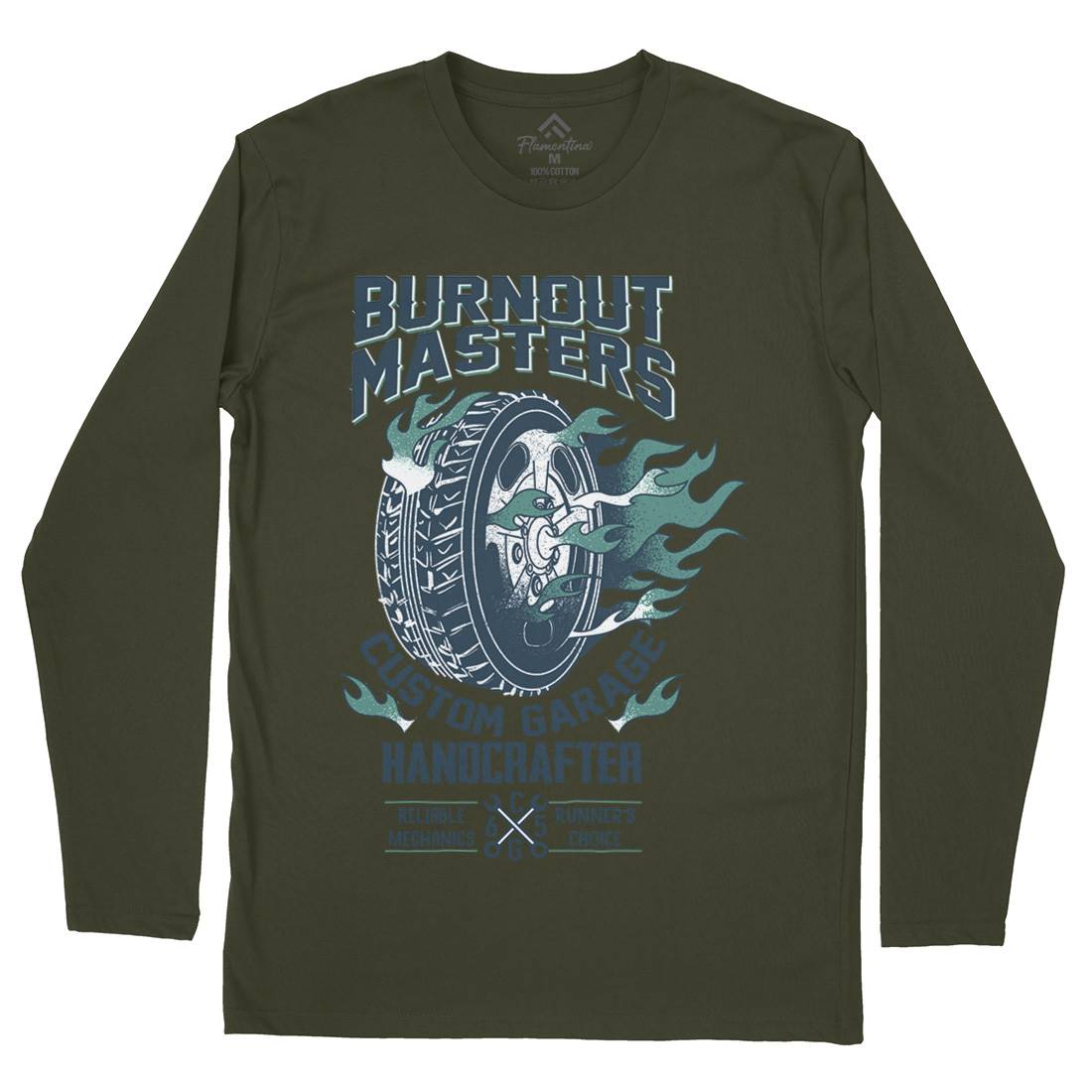 Burnout Masters Mens Long Sleeve T-Shirt Motorcycles A986