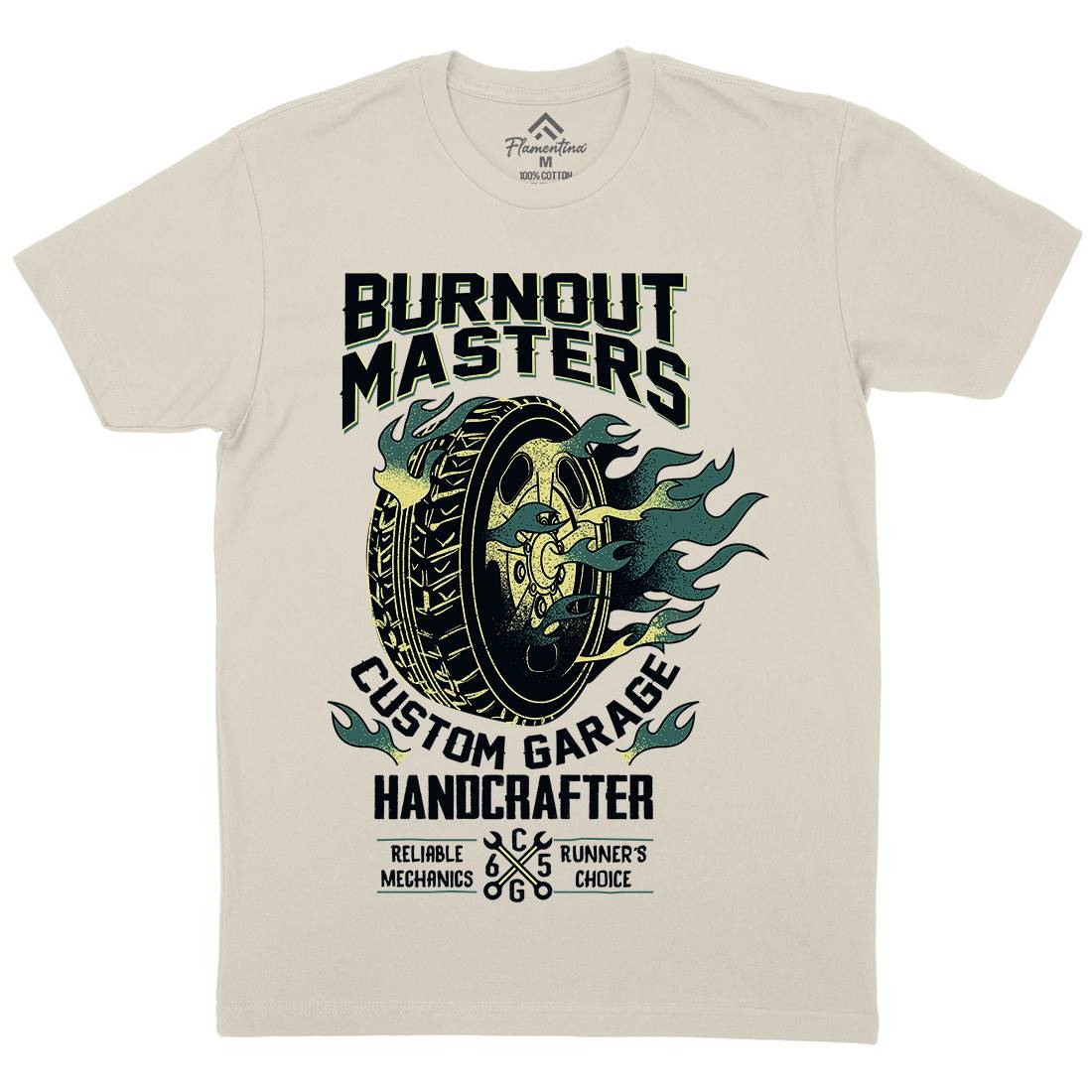 Burnout Masters Mens Organic Crew Neck T-Shirt Motorcycles A986