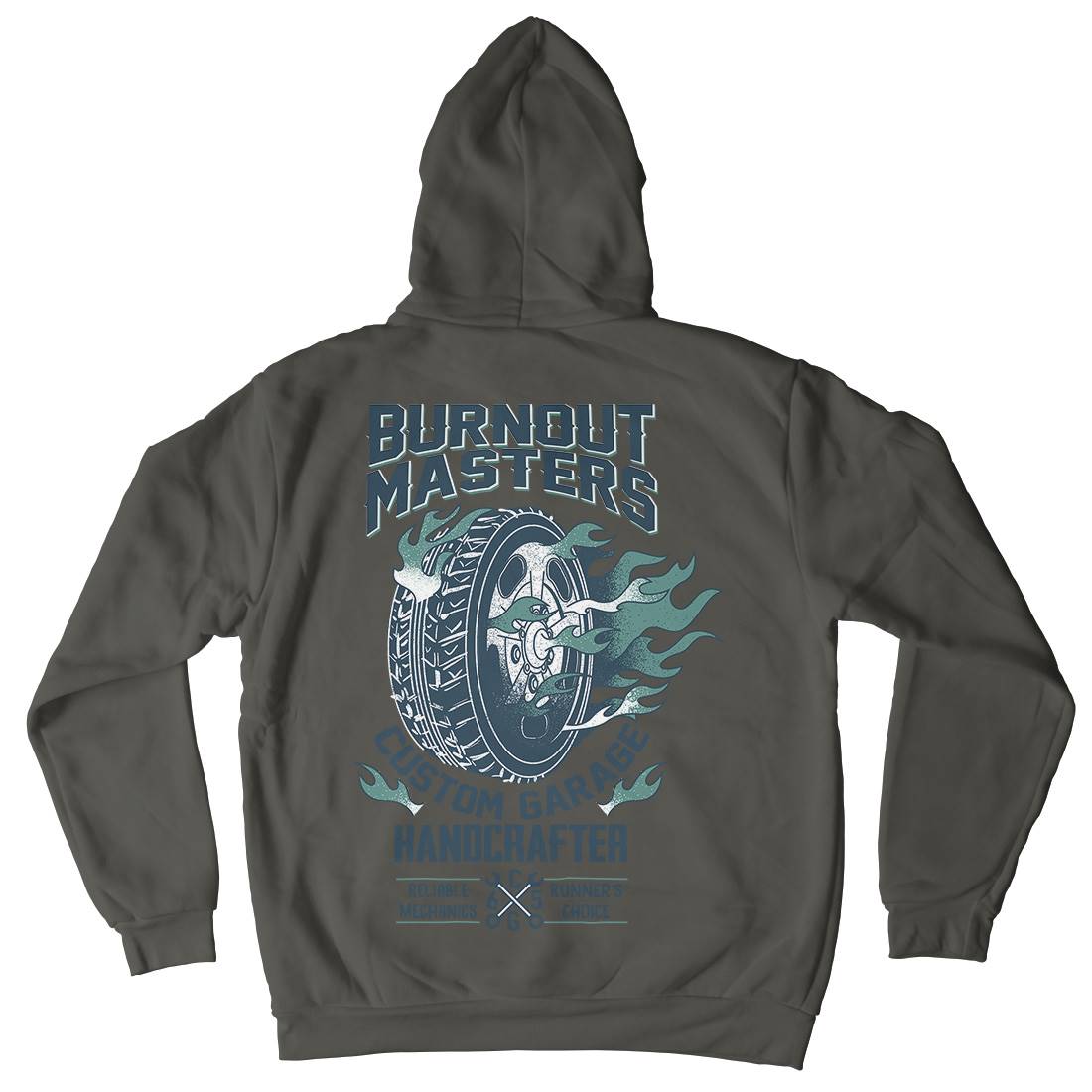 Burnout Masters Mens Hoodie With Pocket Motorcycles A986