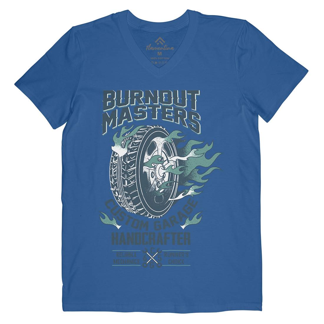 Burnout Masters Mens V-Neck T-Shirt Motorcycles A986
