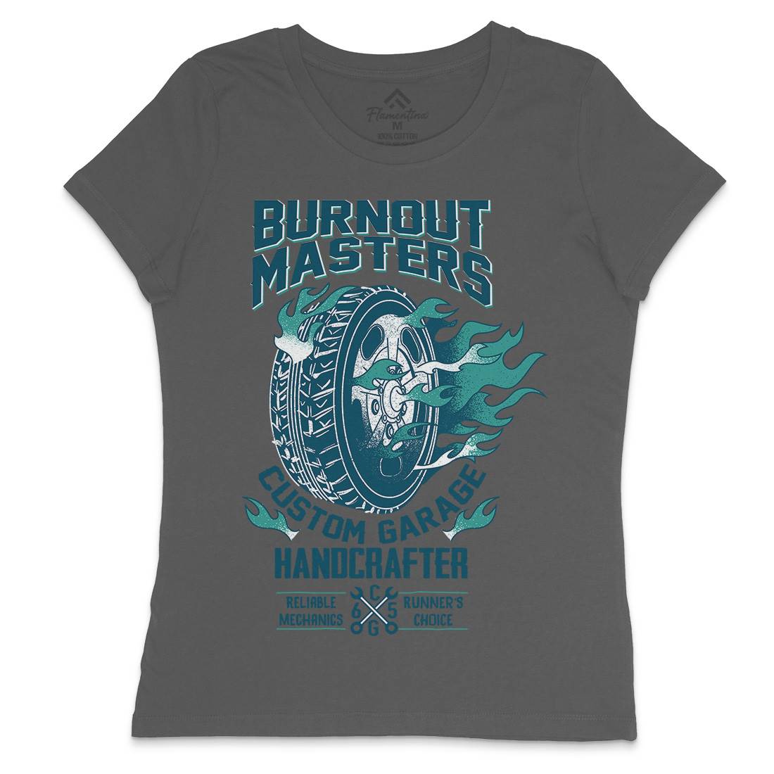 Burnout Masters Womens Crew Neck T-Shirt Motorcycles A986