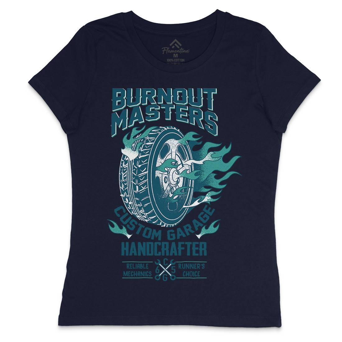 Burnout Masters Womens Crew Neck T-Shirt Motorcycles A986