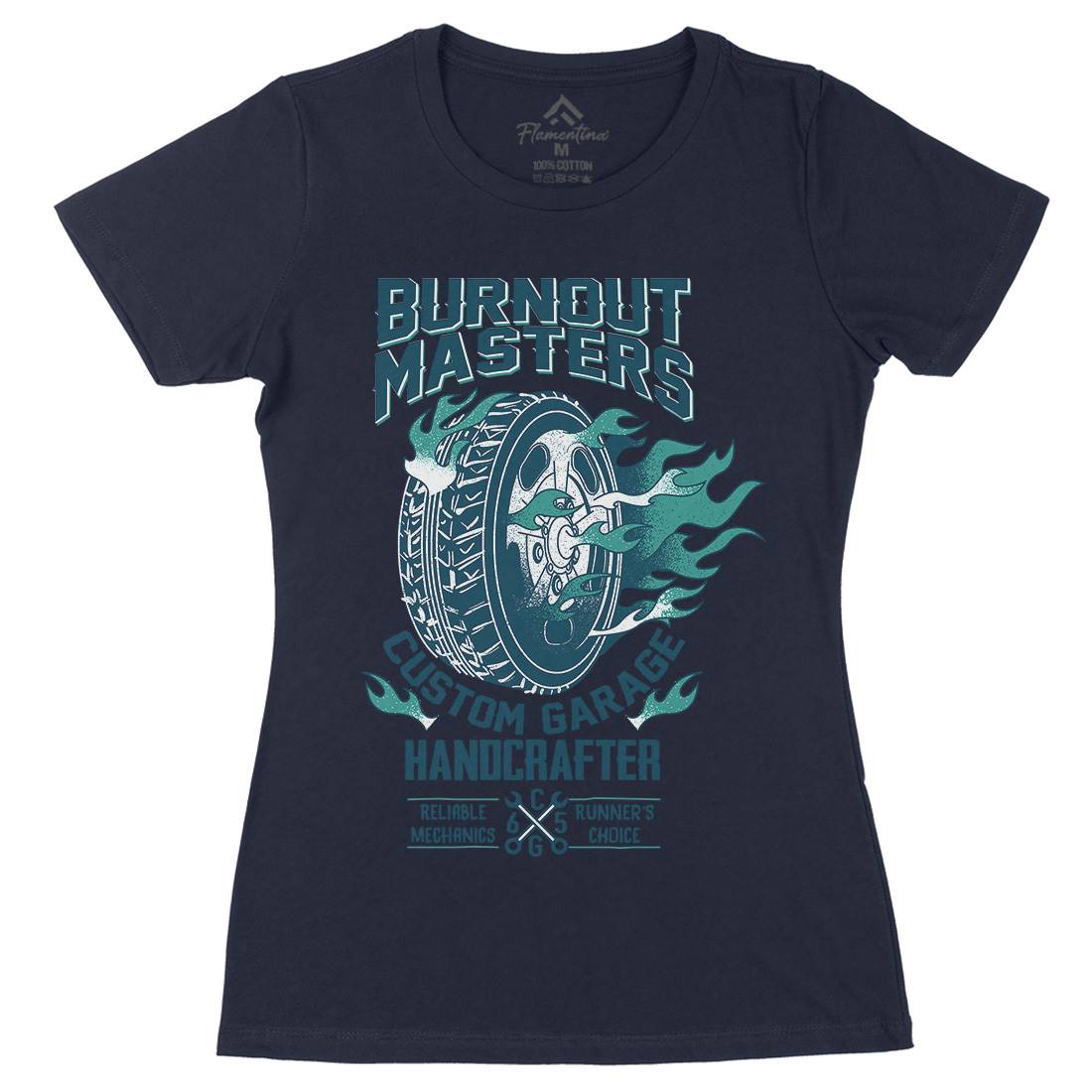 Burnout Masters Womens Organic Crew Neck T-Shirt Motorcycles A986