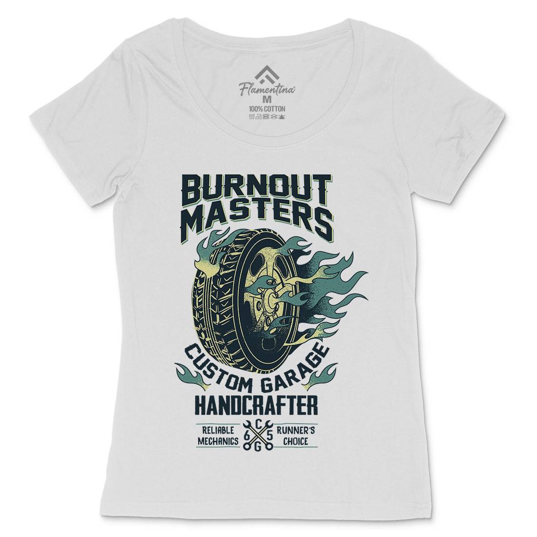 Burnout Masters Womens Scoop Neck T-Shirt Motorcycles A986
