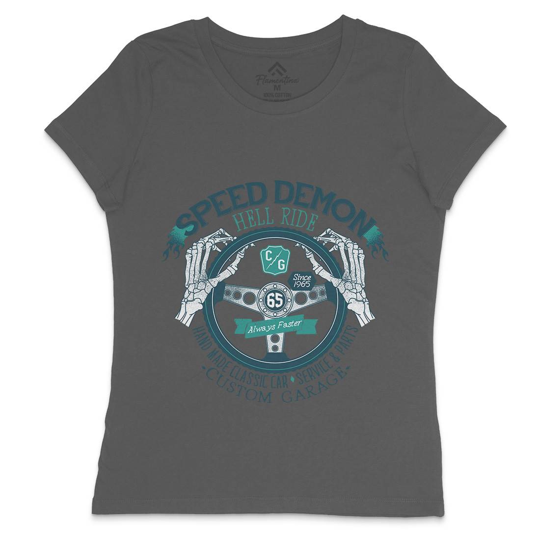 Speed Demon Womens Crew Neck T-Shirt Motorcycles A987