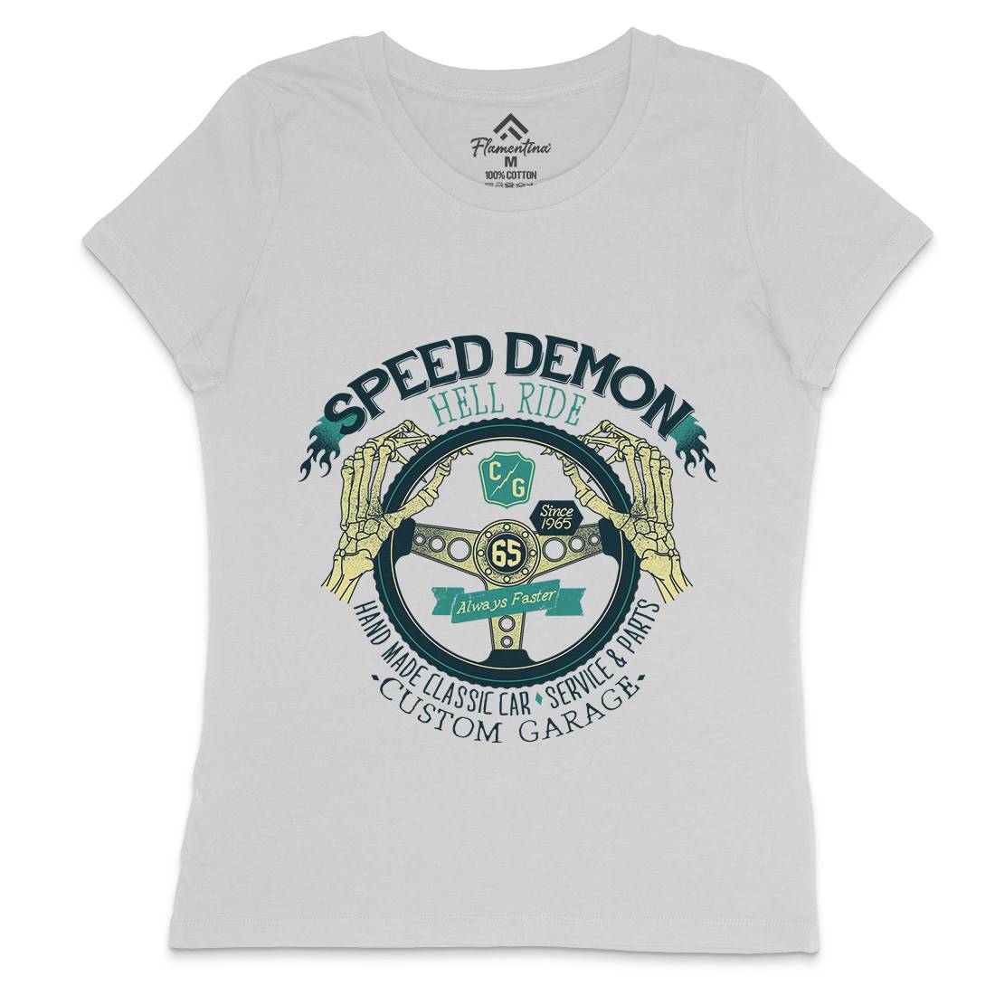 Speed Demon Womens Crew Neck T-Shirt Motorcycles A987