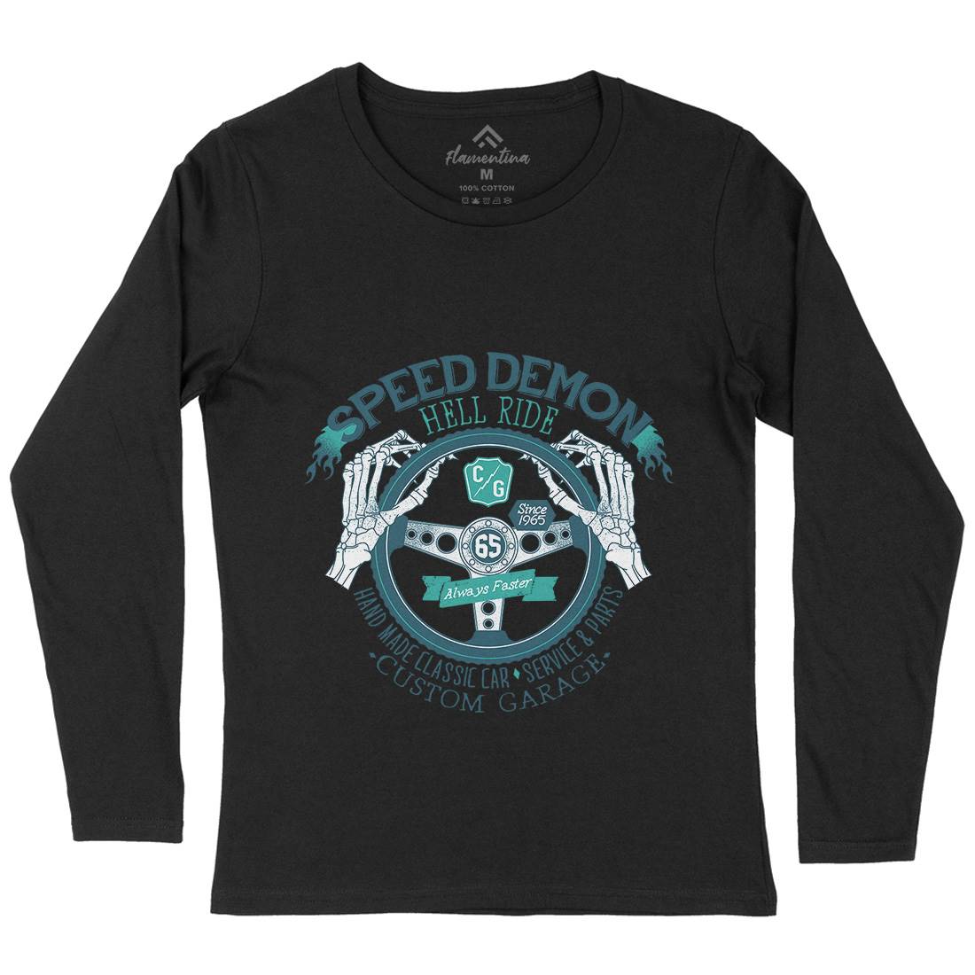 Speed Demon Womens Long Sleeve T-Shirt Motorcycles A987