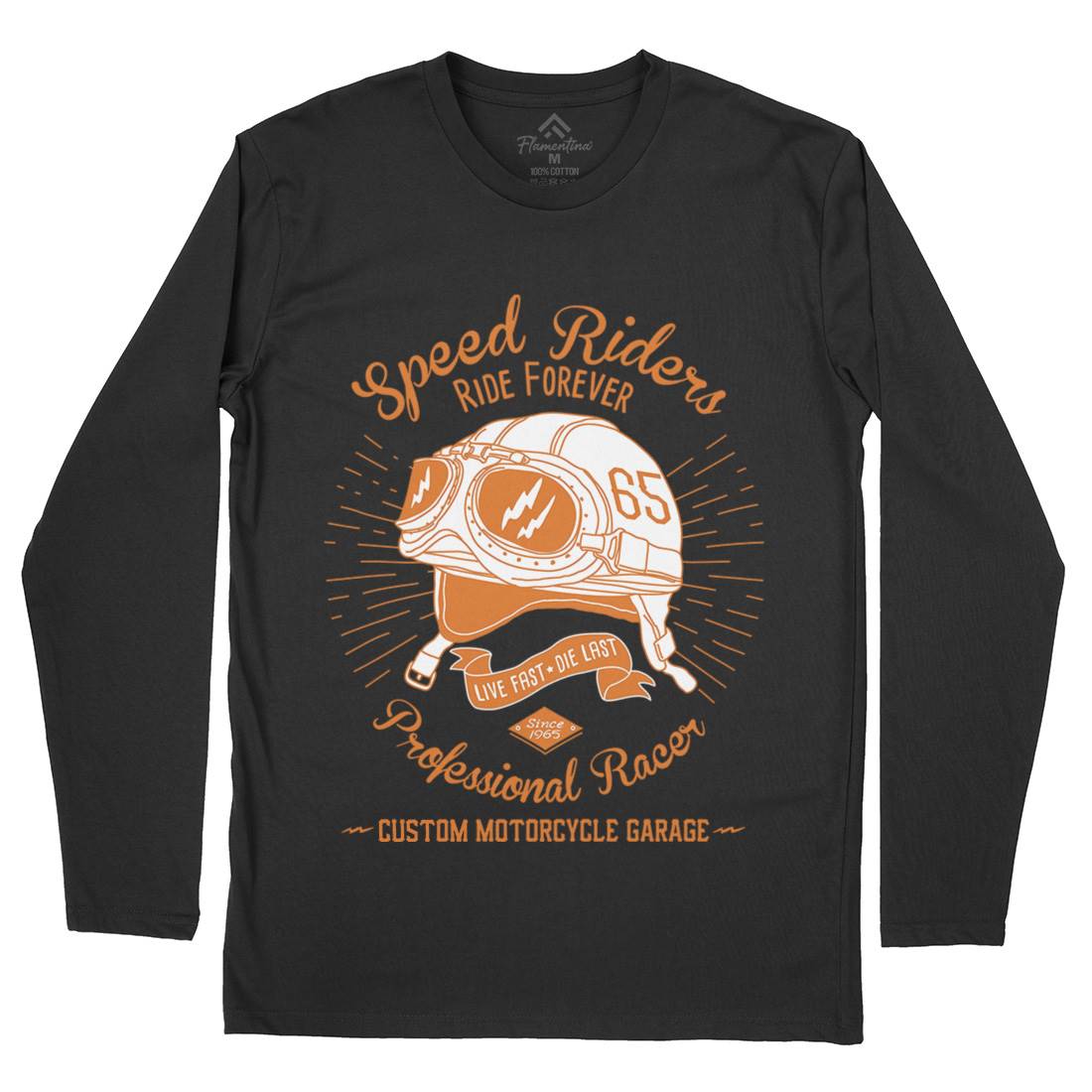 Speed Riders Mens Long Sleeve T-Shirt Motorcycles A988