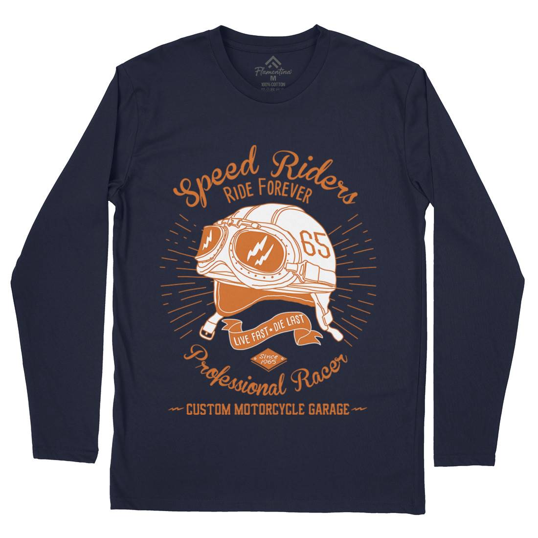 Speed Riders Mens Long Sleeve T-Shirt Motorcycles A988