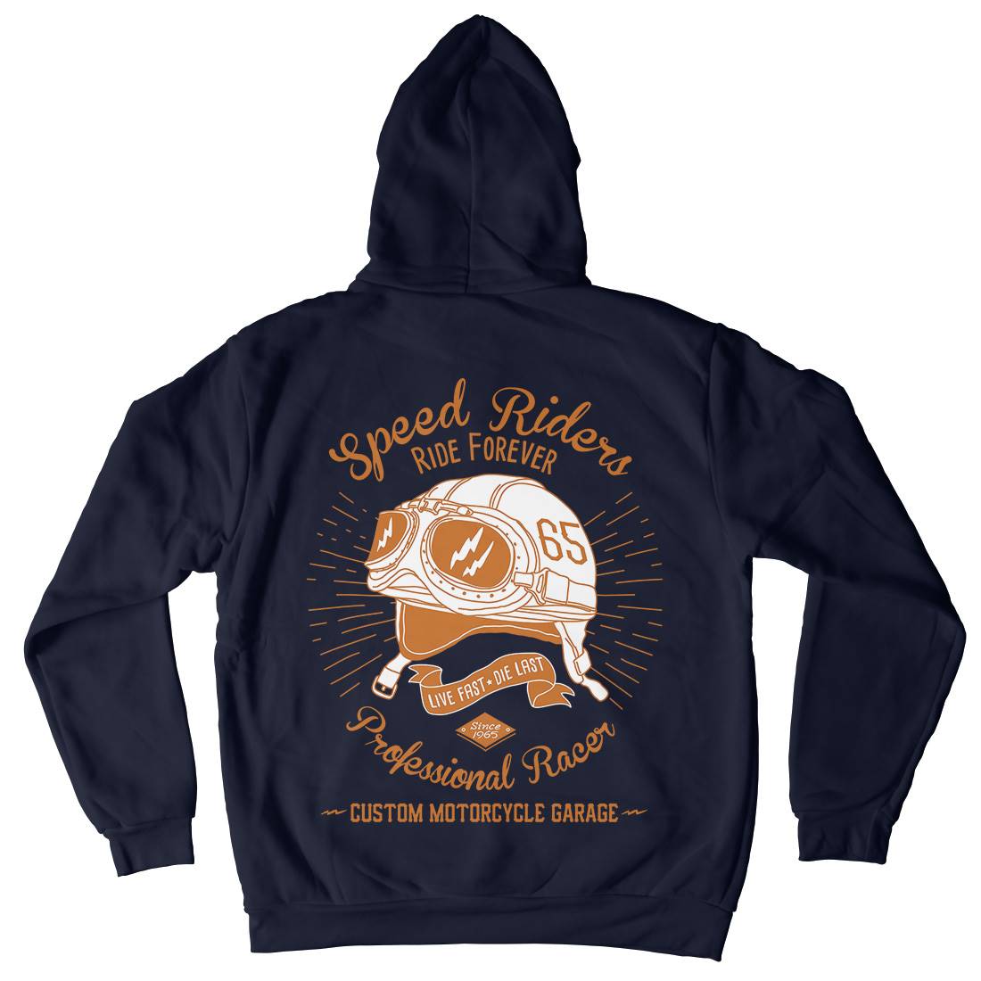 Speed Riders Mens Hoodie With Pocket Motorcycles A988