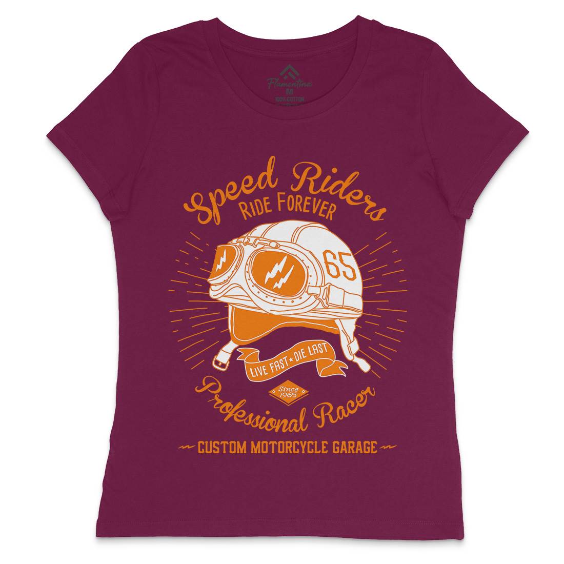 Speed Riders Womens Crew Neck T-Shirt Motorcycles A988