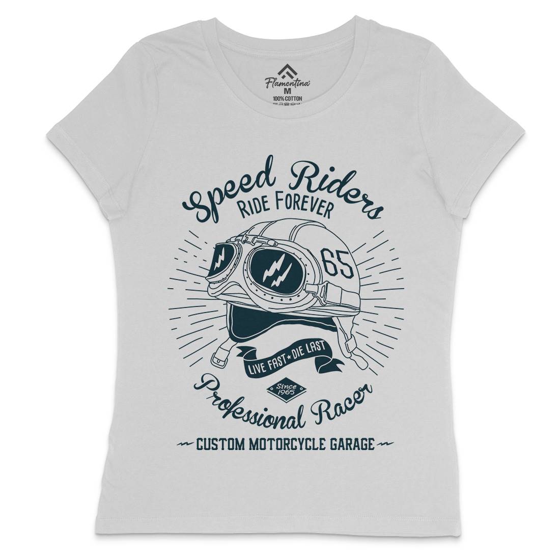 Speed Riders Womens Crew Neck T-Shirt Motorcycles A988