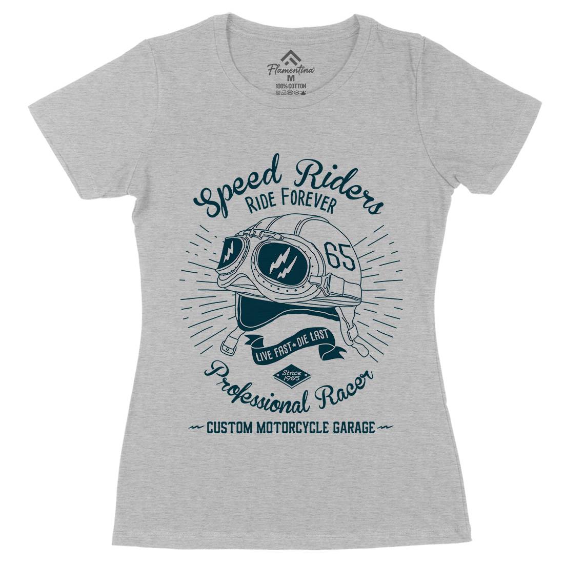 Speed Riders Womens Organic Crew Neck T-Shirt Motorcycles A988