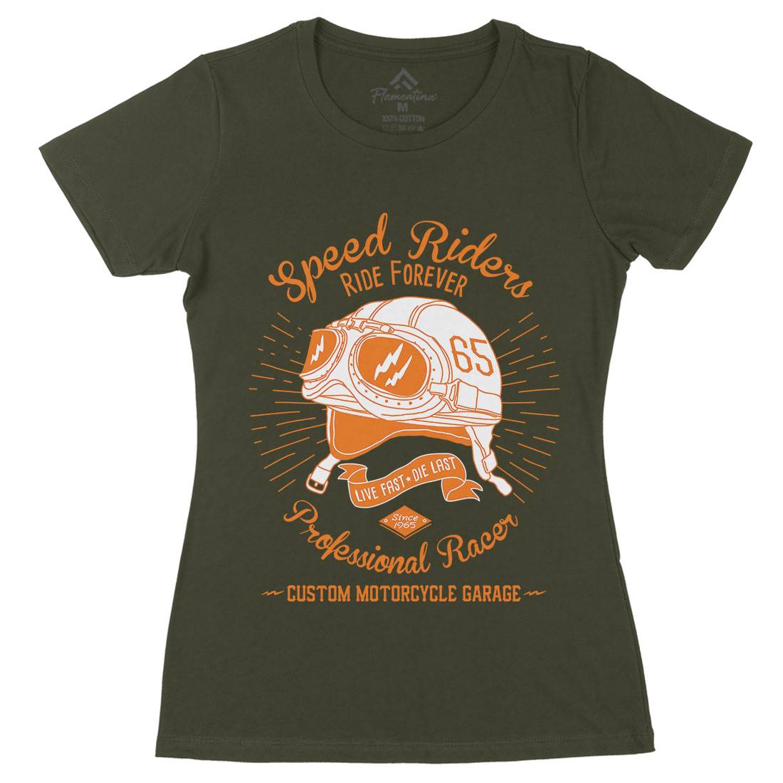 Speed Riders Womens Organic Crew Neck T-Shirt Motorcycles A988