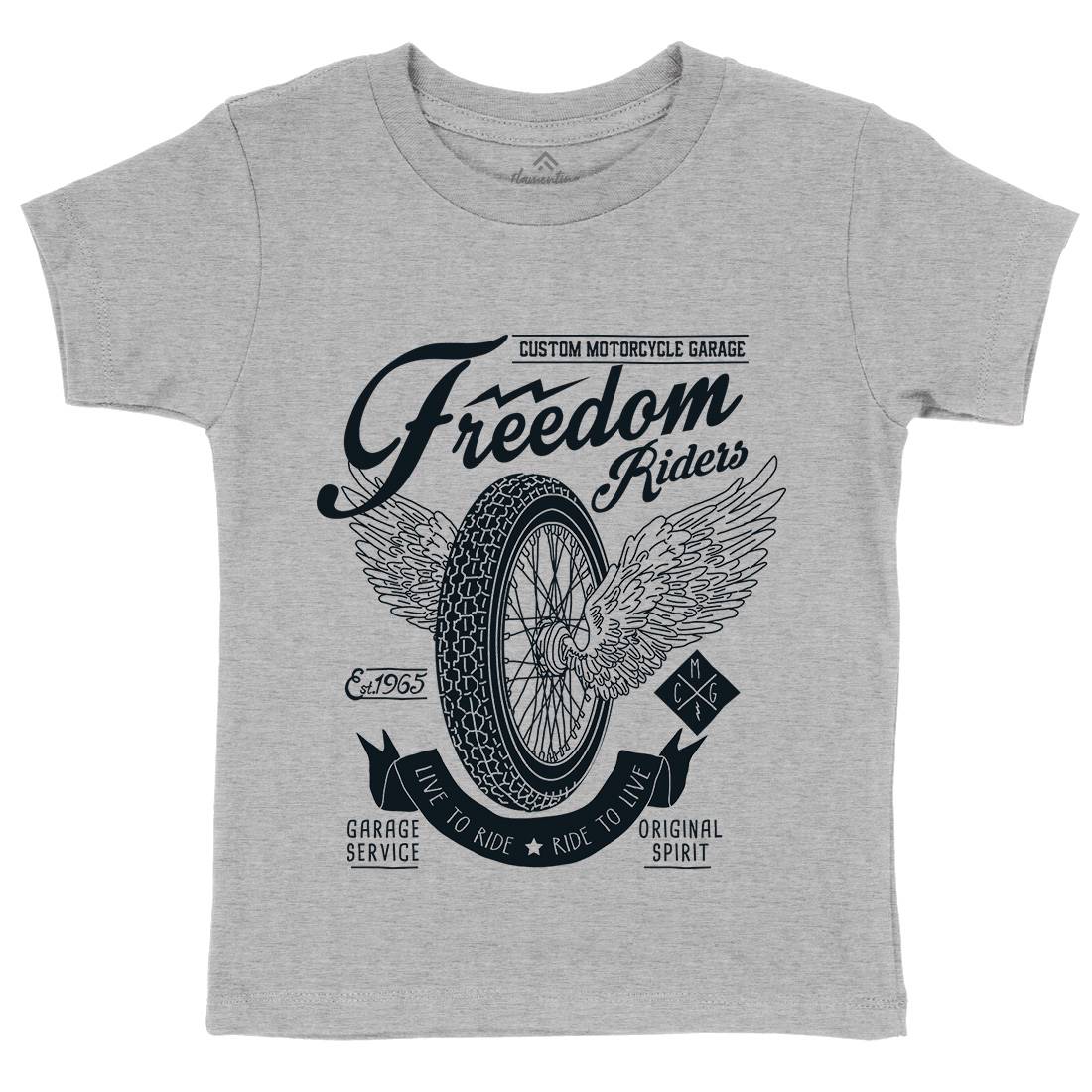Freedom Riders Kids Organic Crew Neck T-Shirt Motorcycles A989