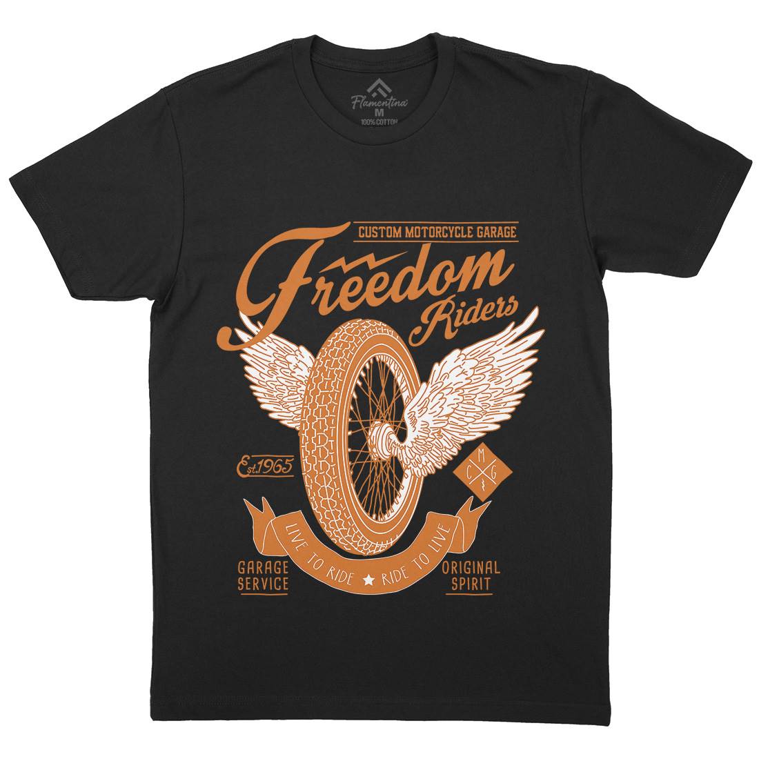 Freedom Riders Mens Crew Neck T-Shirt Motorcycles A989