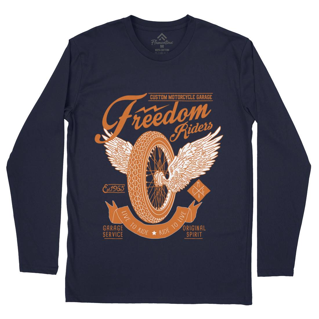 Freedom Riders Mens Long Sleeve T-Shirt Motorcycles A989