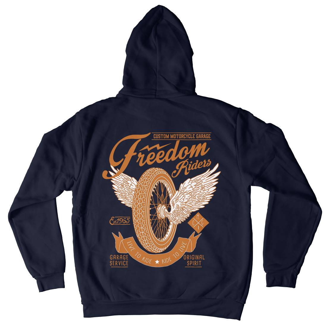 Freedom Riders Mens Hoodie With Pocket Motorcycles A989