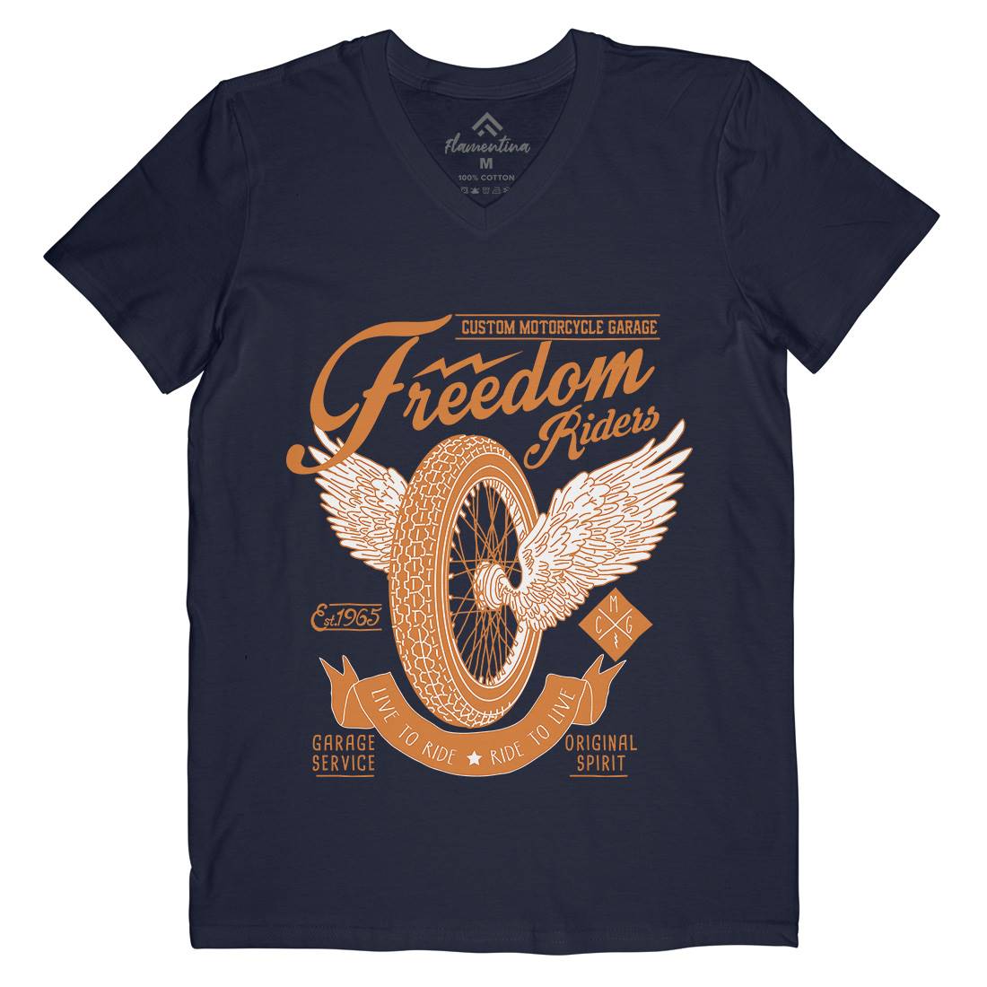 Freedom Riders Mens V-Neck T-Shirt Motorcycles A989