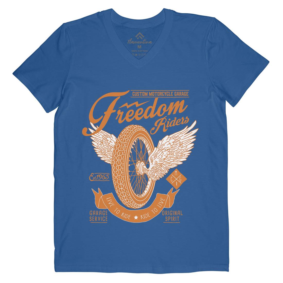 Freedom Riders Mens V-Neck T-Shirt Motorcycles A989