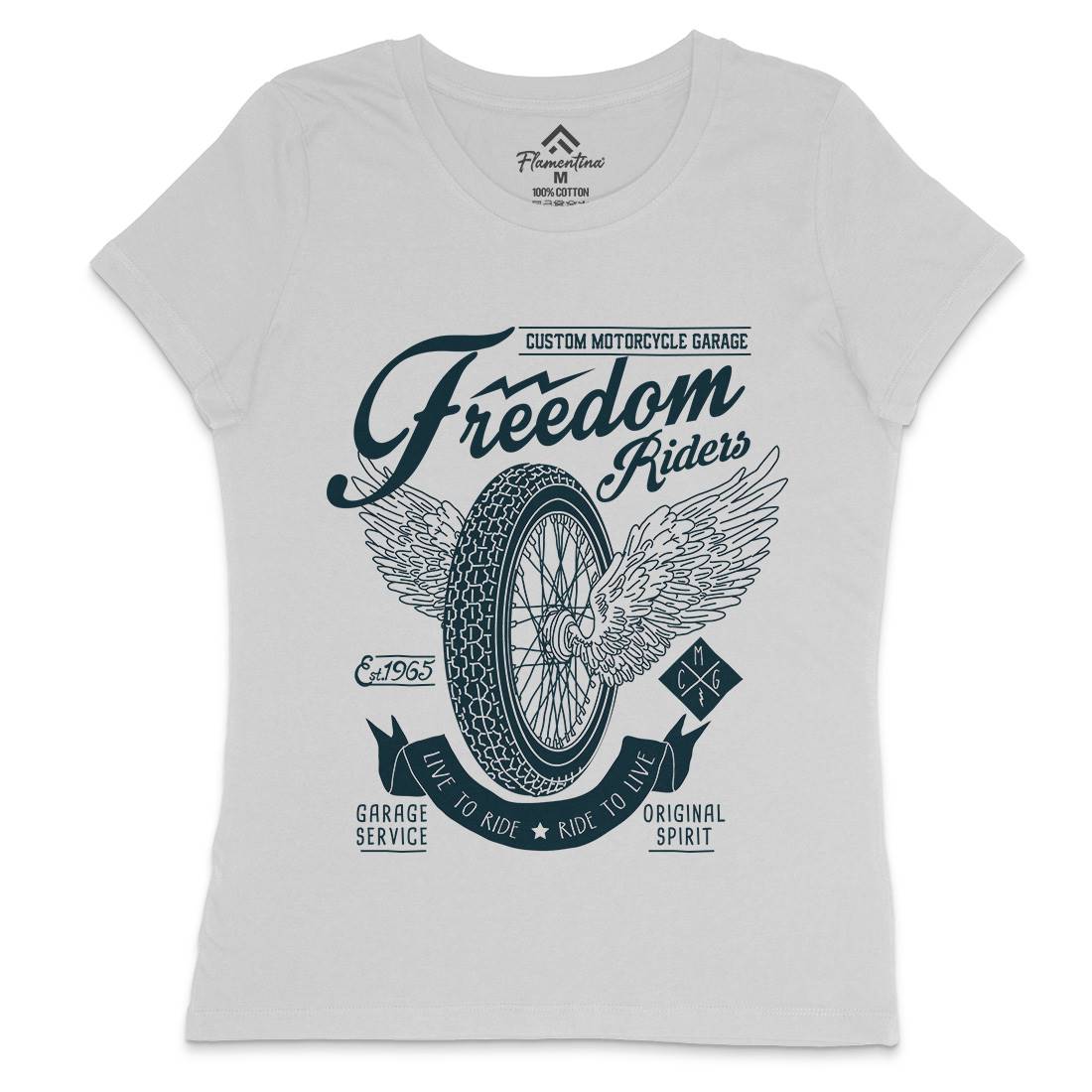 Freedom Riders Womens Crew Neck T-Shirt Motorcycles A989
