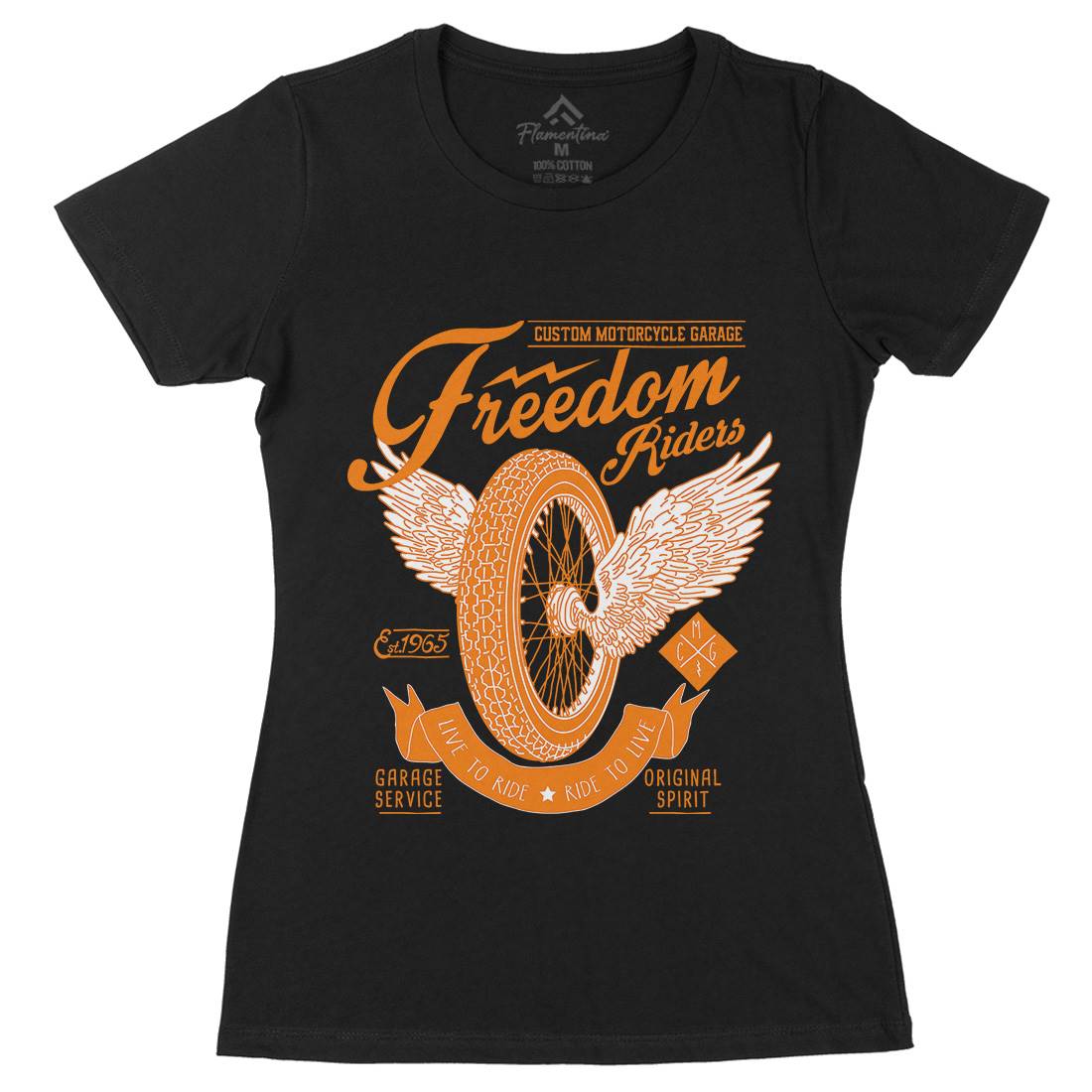 Freedom Riders Womens Organic Crew Neck T-Shirt Motorcycles A989