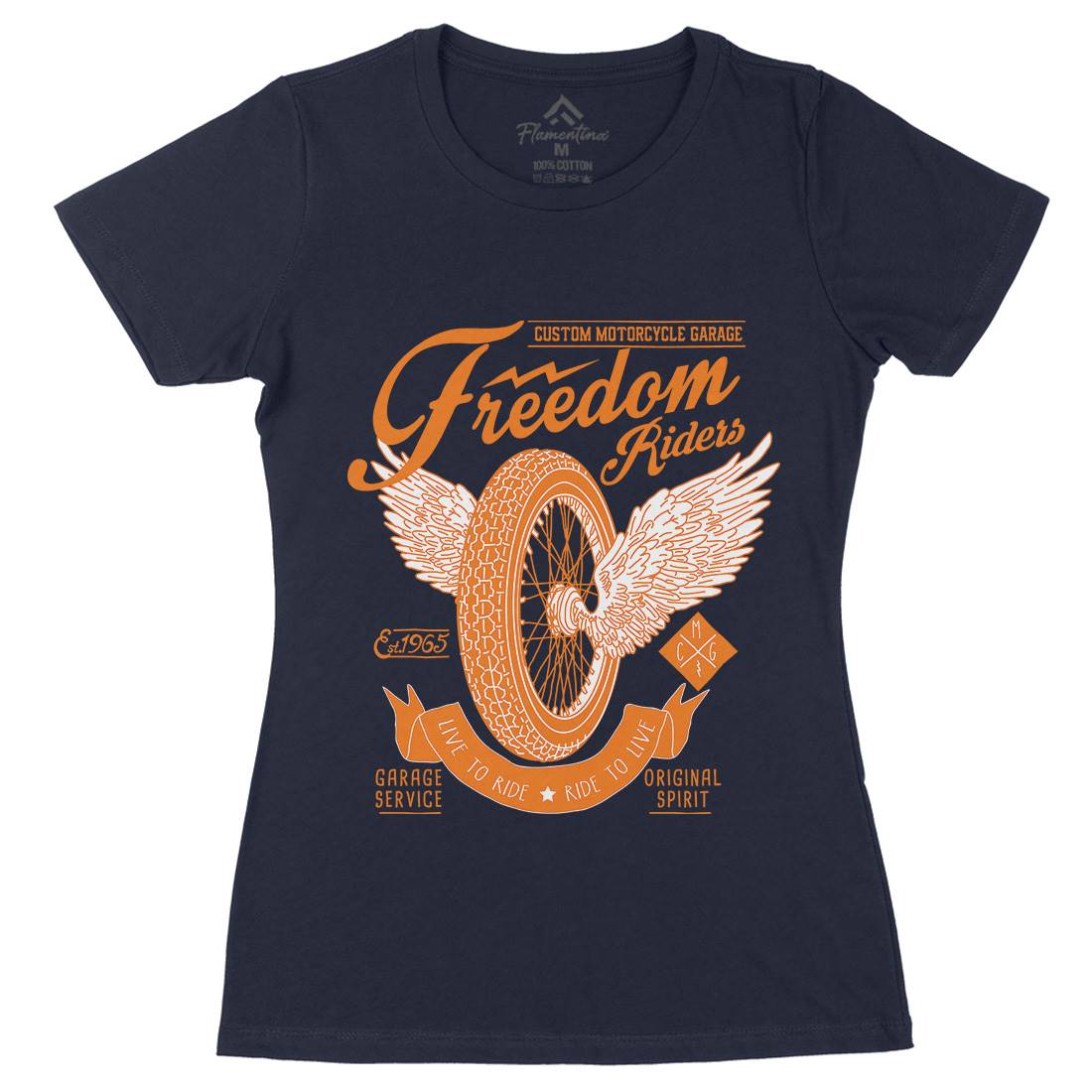 Freedom Riders Womens Organic Crew Neck T-Shirt Motorcycles A989