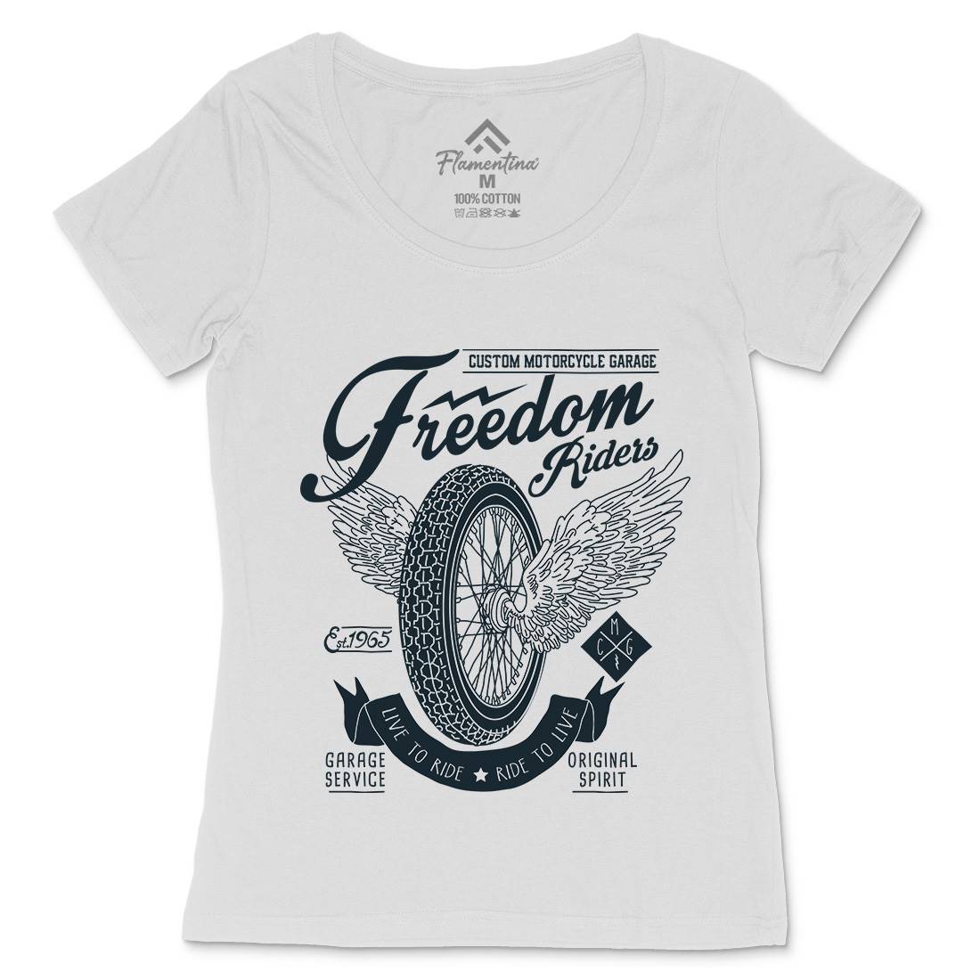 Freedom Riders Womens Scoop Neck T-Shirt Motorcycles A989