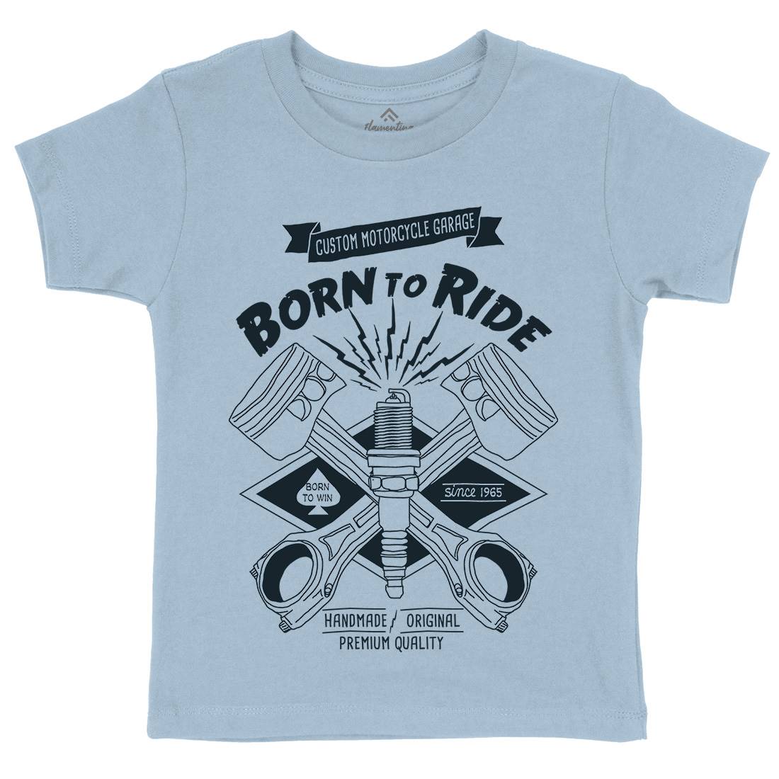 Born To Ride Kids Organic Crew Neck T-Shirt Motorcycles A990