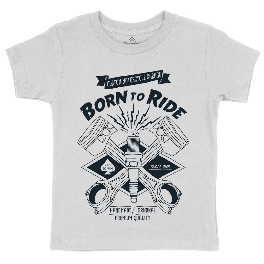 Born To Ride Kids Organic Crew Neck T-Shirt Motorcycles A990