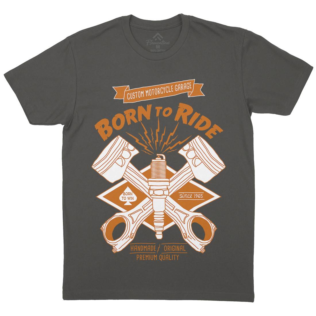 Born To Ride Mens Crew Neck T-Shirt Motorcycles A990