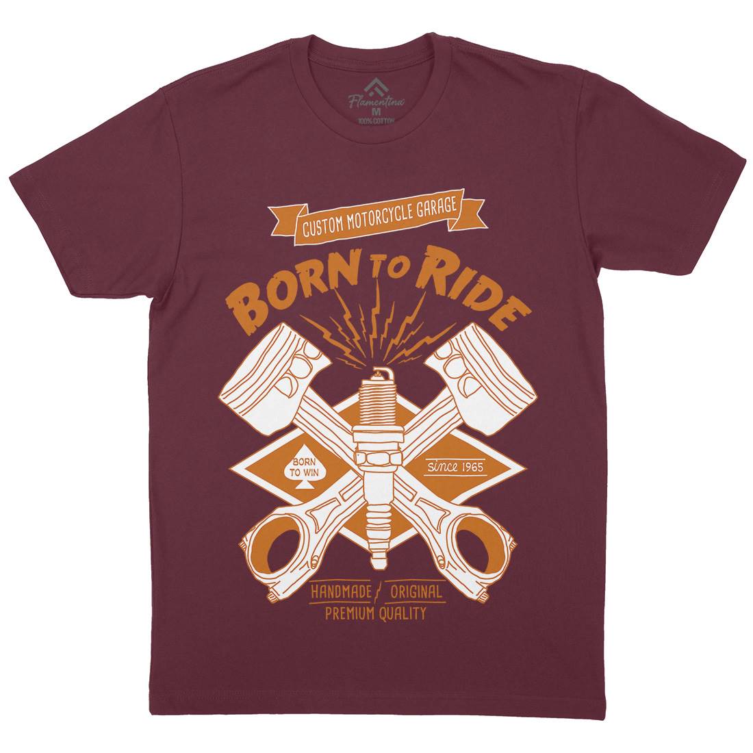 Born To Ride Mens Crew Neck T-Shirt Motorcycles A990