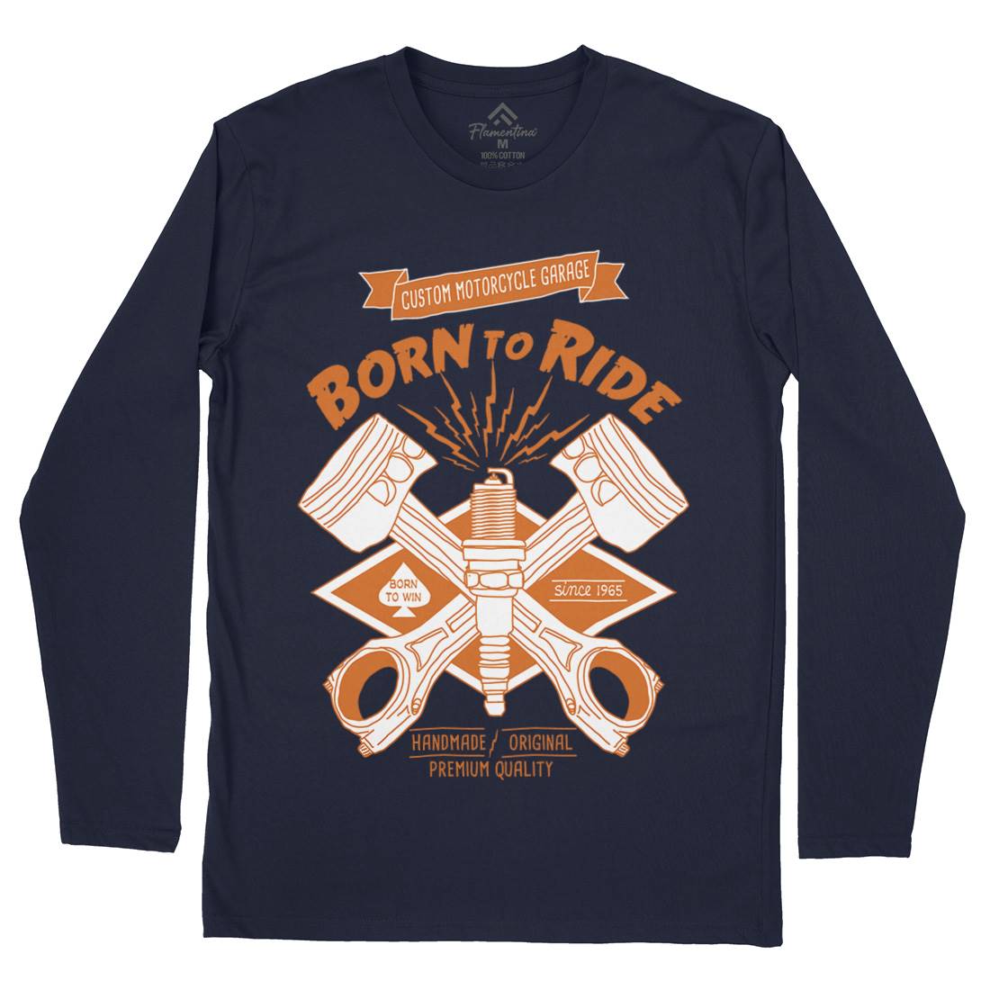 Born To Ride Mens Long Sleeve T-Shirt Motorcycles A990