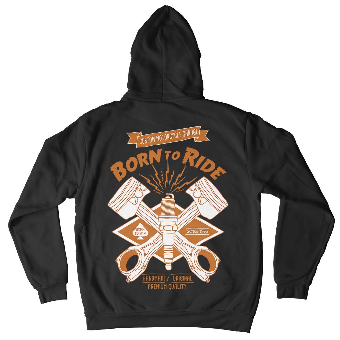 Born To Ride Mens Hoodie With Pocket Motorcycles A990