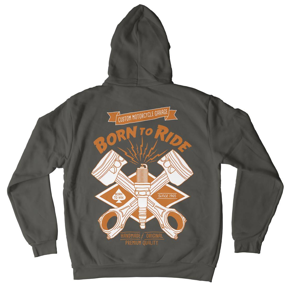 Born To Ride Mens Hoodie With Pocket Motorcycles A990