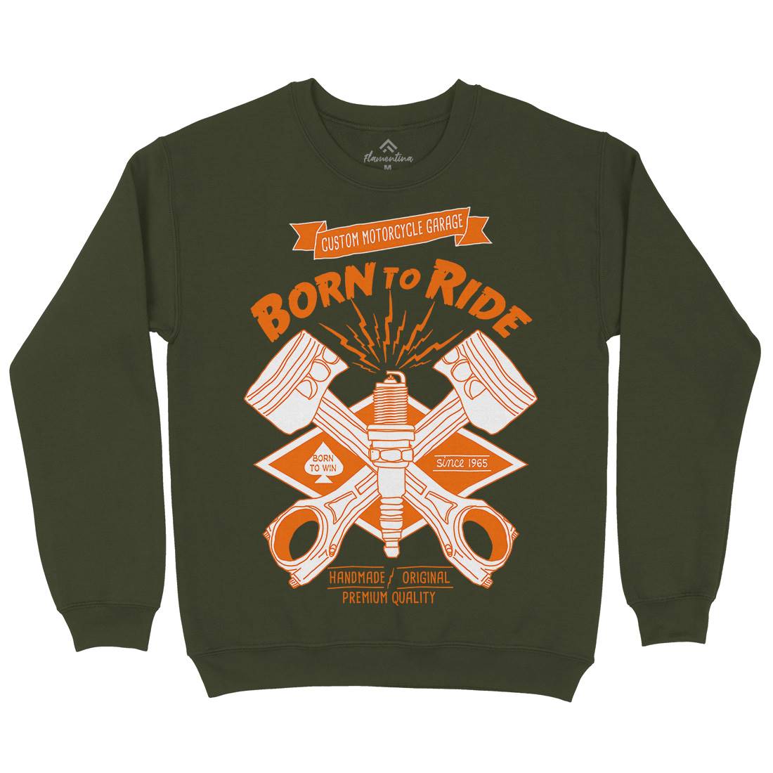 Born To Ride Mens Crew Neck Sweatshirt Motorcycles A990
