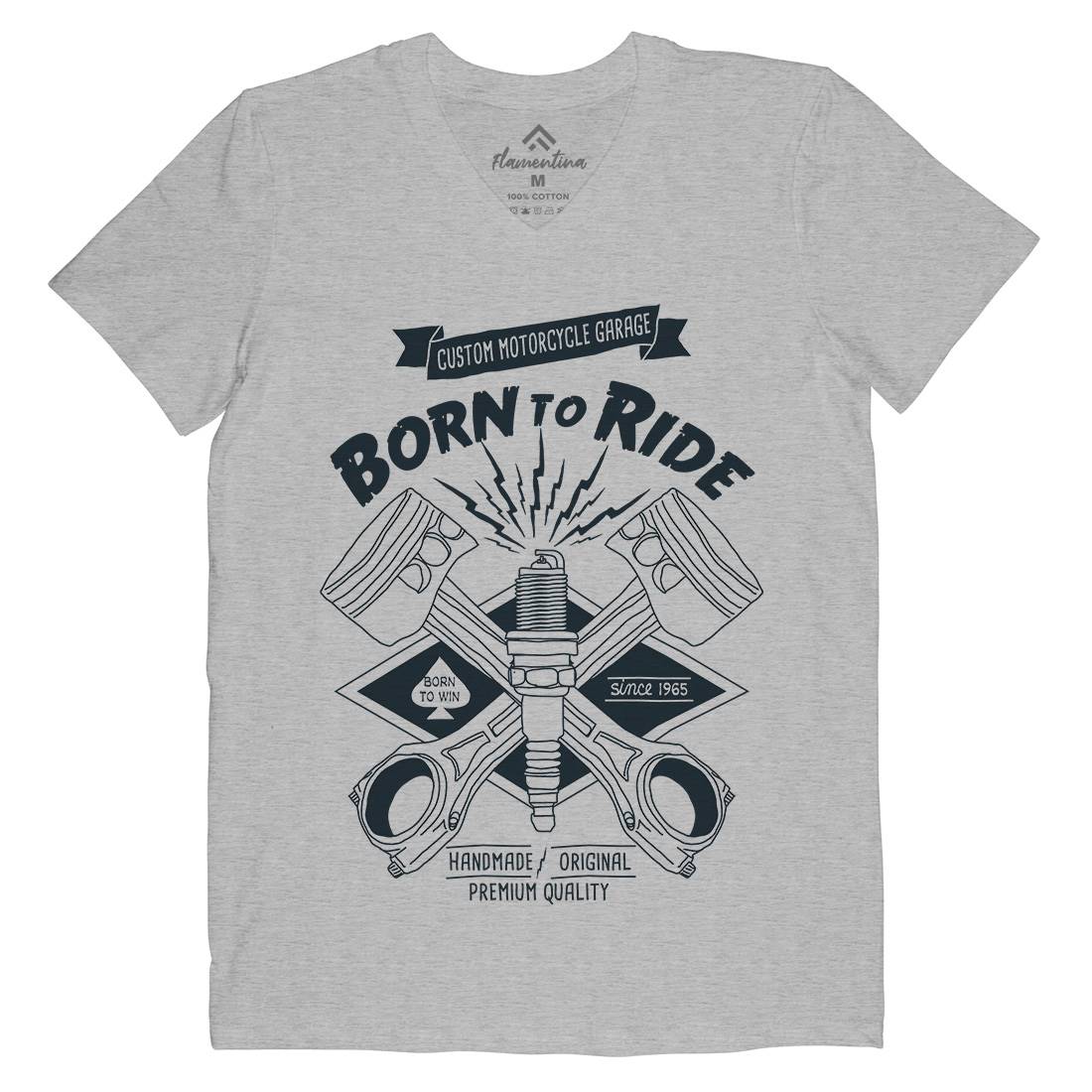 Born To Ride Mens V-Neck T-Shirt Motorcycles A990