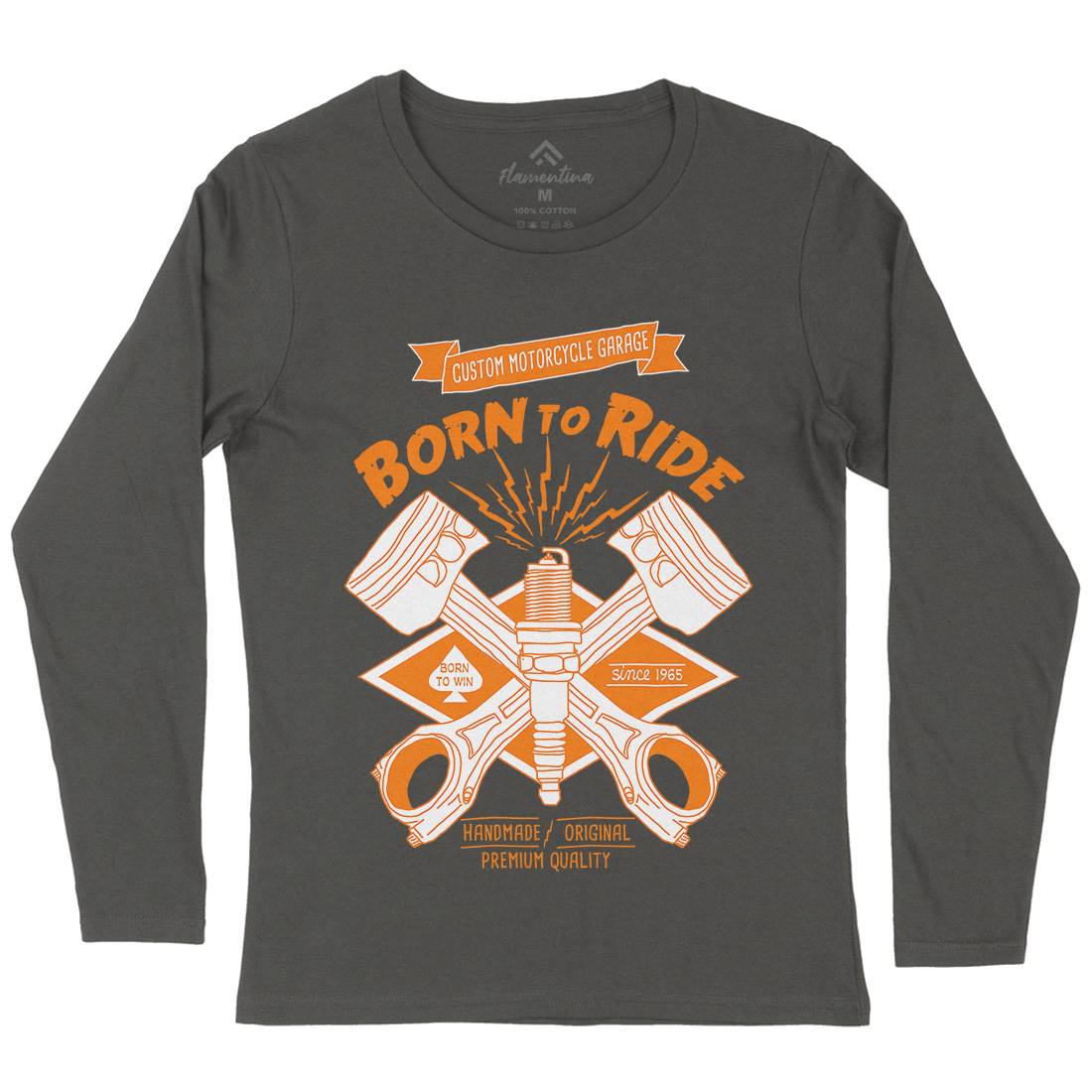 Born To Ride Womens Long Sleeve T-Shirt Motorcycles A990