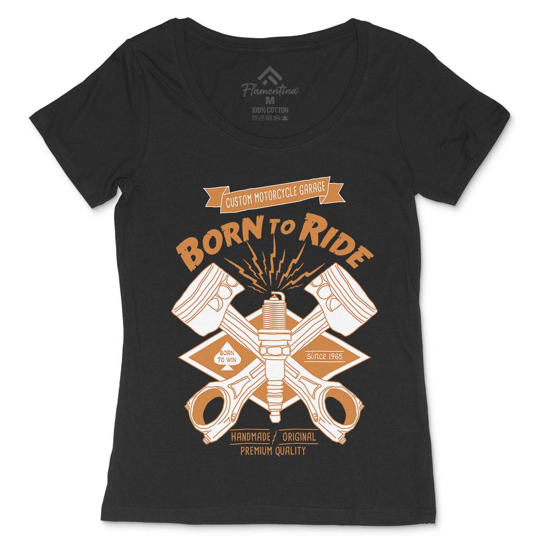 Born To Ride Womens Scoop Neck T-Shirt Motorcycles A990