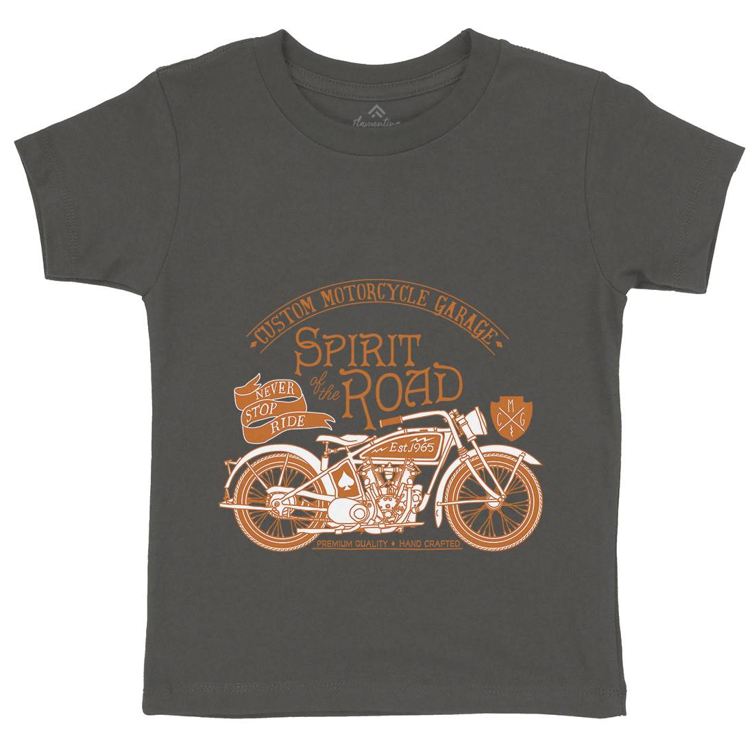 Spirit Of The Road Kids Organic Crew Neck T-Shirt Motorcycles A991