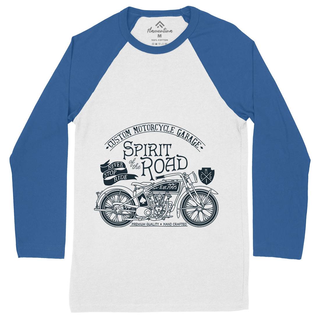 Spirit Of The Road Mens Long Sleeve Baseball T-Shirt Motorcycles A991