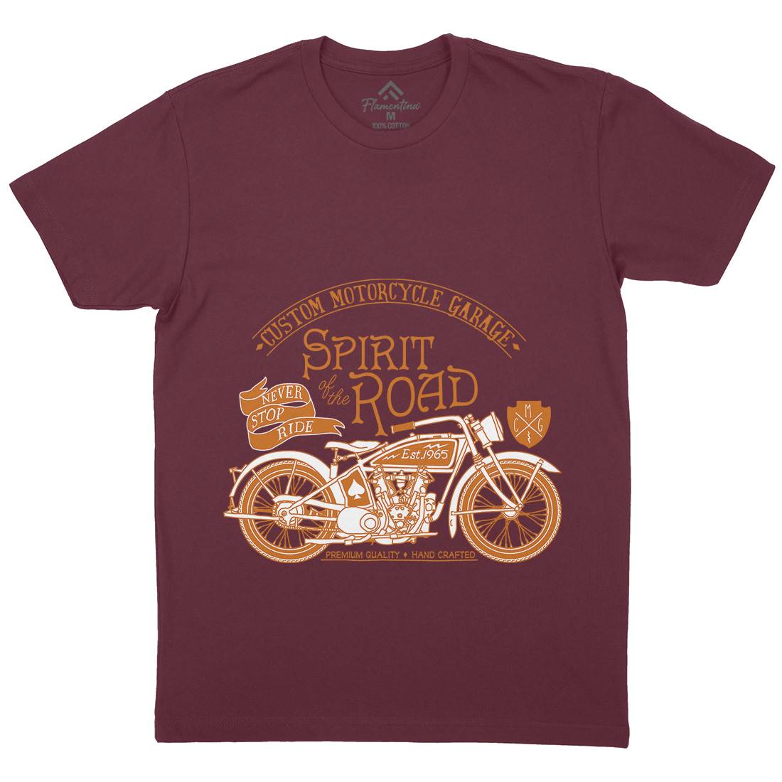 Spirit Of The Road Mens Crew Neck T-Shirt Motorcycles A991