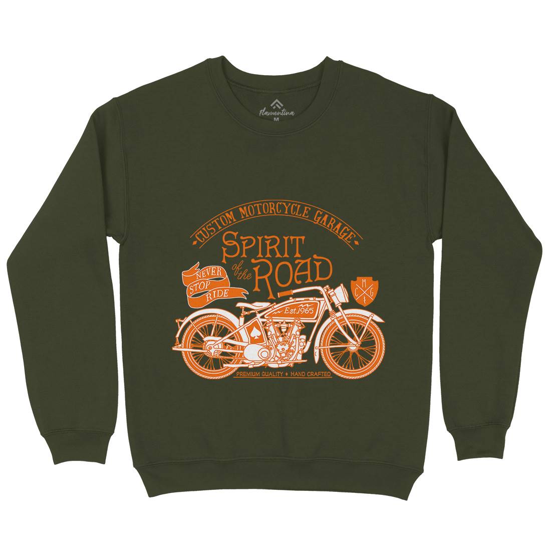 Spirit Of The Road Mens Crew Neck Sweatshirt Motorcycles A991